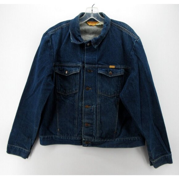 VINTAGE Rustler Jacket XL Trucker Moto Button Up Denim 80s 90s USA * - Picture 1 of 14